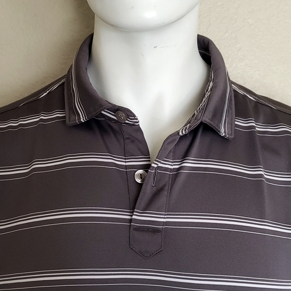 IJP DESIGN IAN POULTER Mens Polo Golf Shirt Grey w/ White Large - Picture 2 of 11